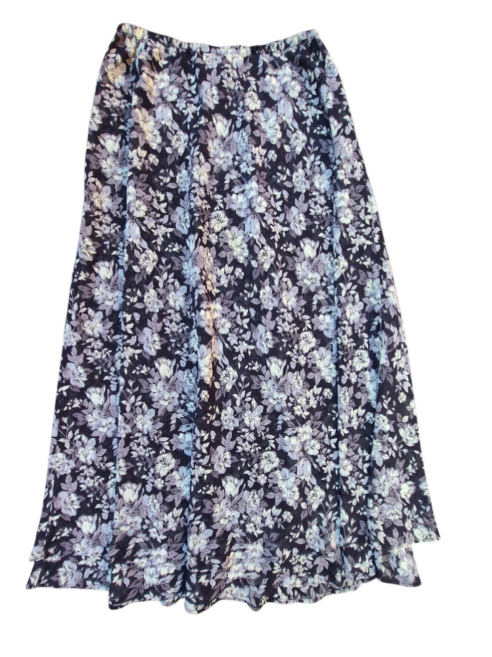VINTAGE Compagnie Internationale Express Floral Midi Skirt Purple White Size M